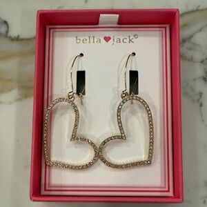 Bella 🩷 Jack Gold Rhinestone dangle Heart Earrings
